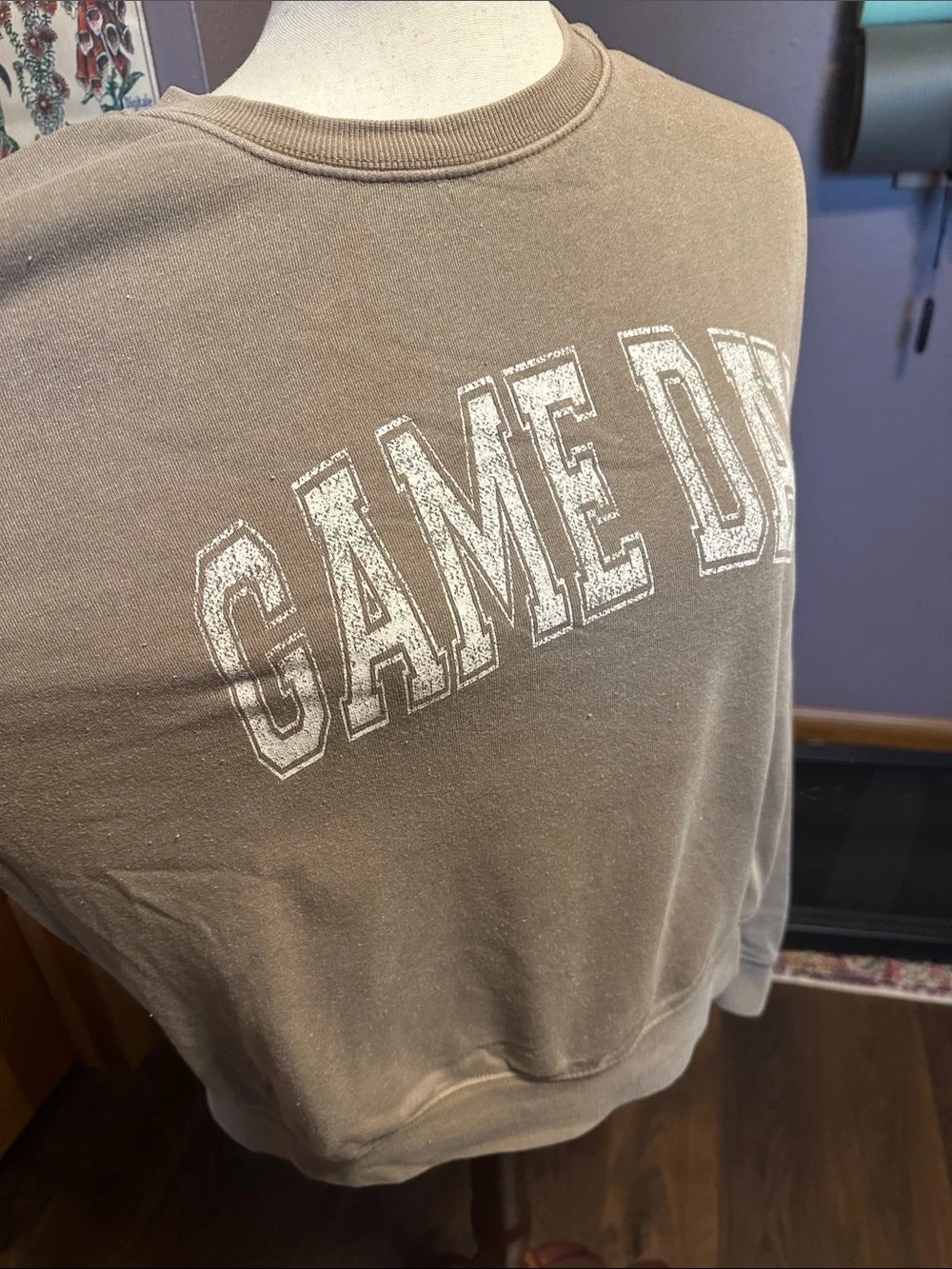 Thread & Supply Taupe 'GAME DAY' Crewneck Sweatshirt